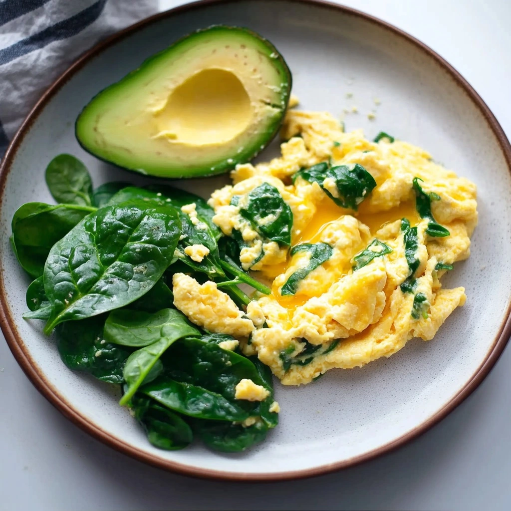 Spinach and Avocado Scrambled Eggs