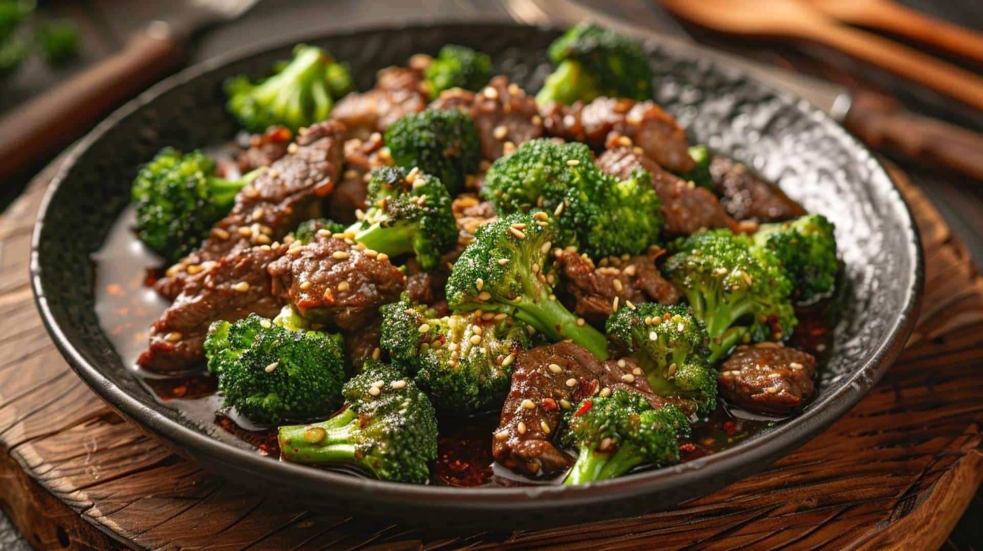 Pan-Seared Beef with Roasted Broccoli