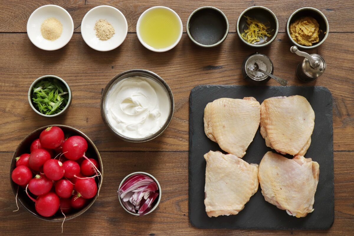 Sage-Infused Chicken Thighs with Roasted Radishes