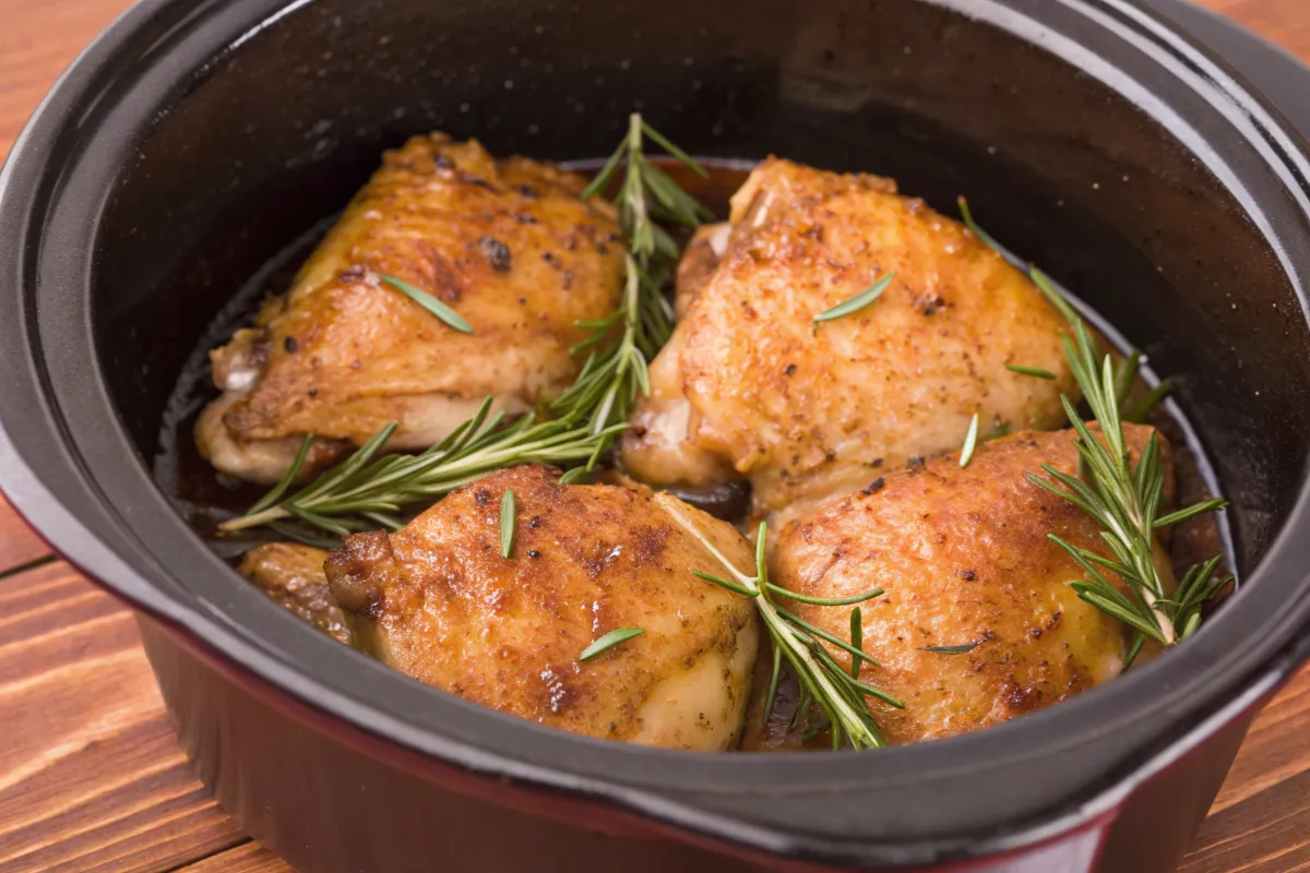 Lambic-Braised Chicken Thighs with Rosemary