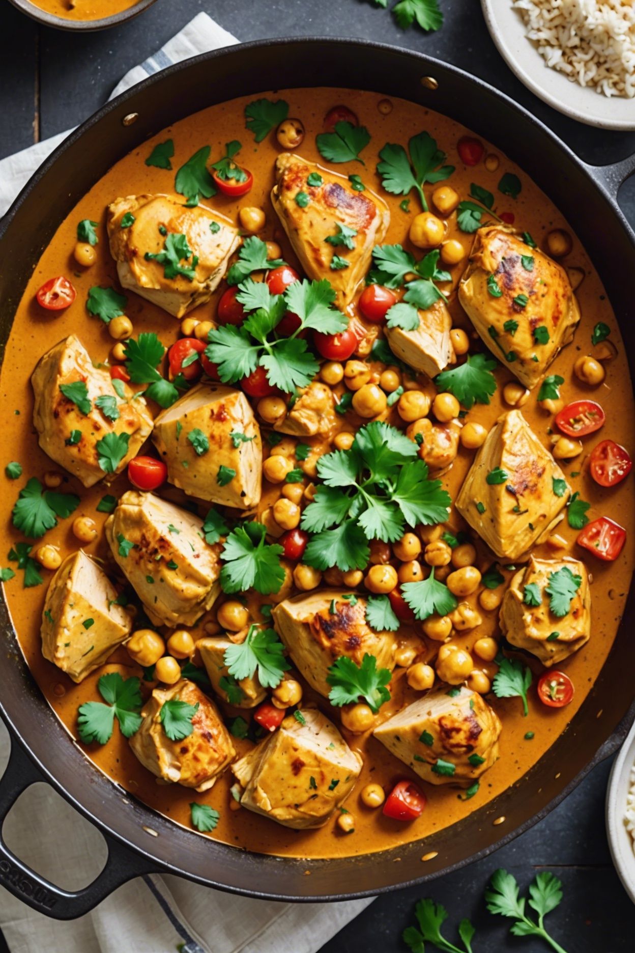 One-Pot Coconut Curry Chicken with Bell Peppers and Cauliflower
