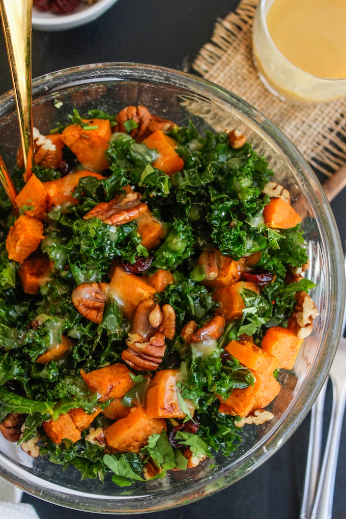 Maple-Baked Sweet Potato and Kale Salad