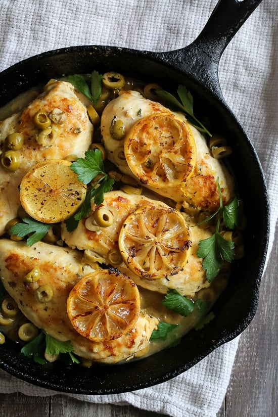 Pan-Seared Chicken with Lemon and Green Olives
