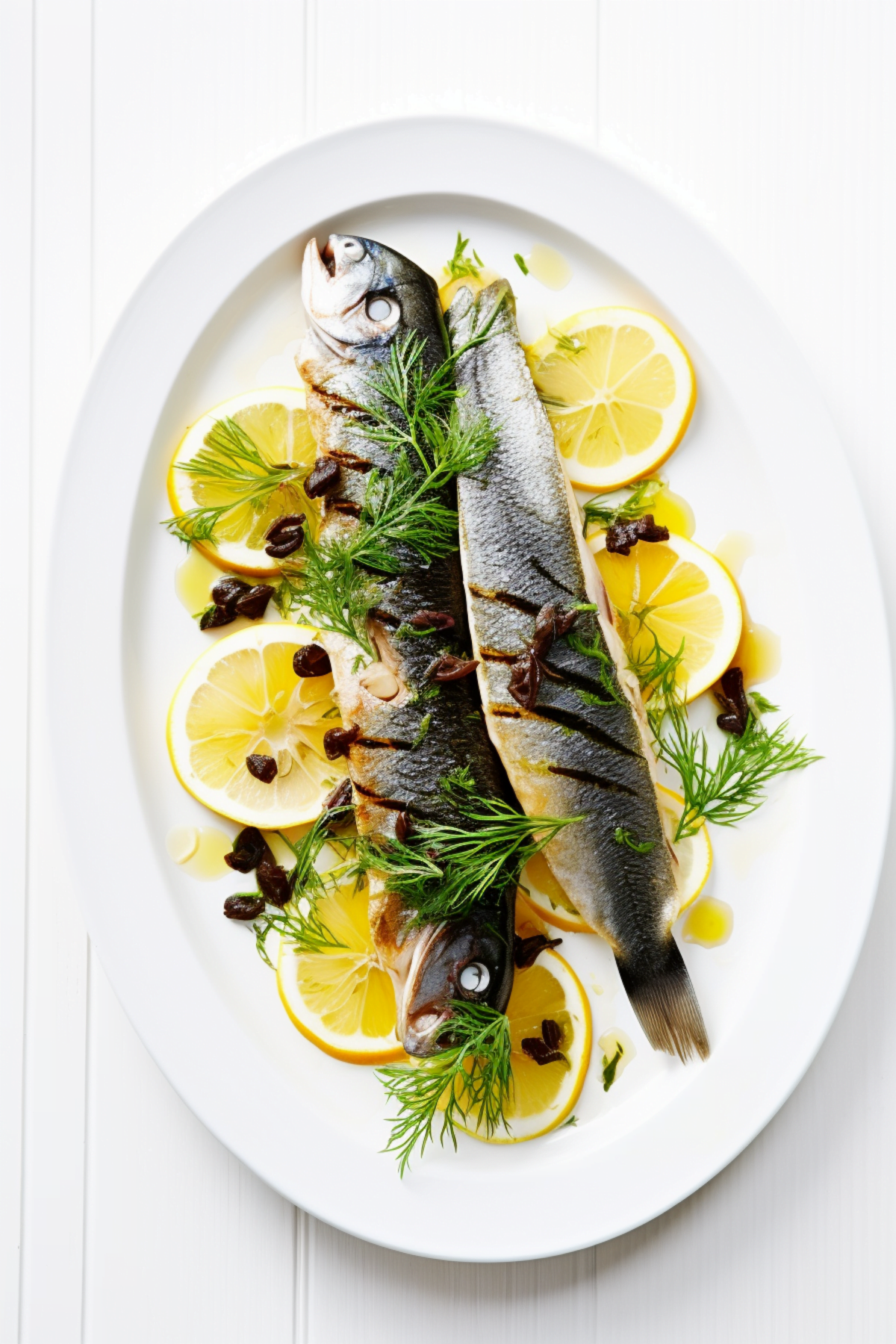 Poached Sea Bass with Lemon and Dill