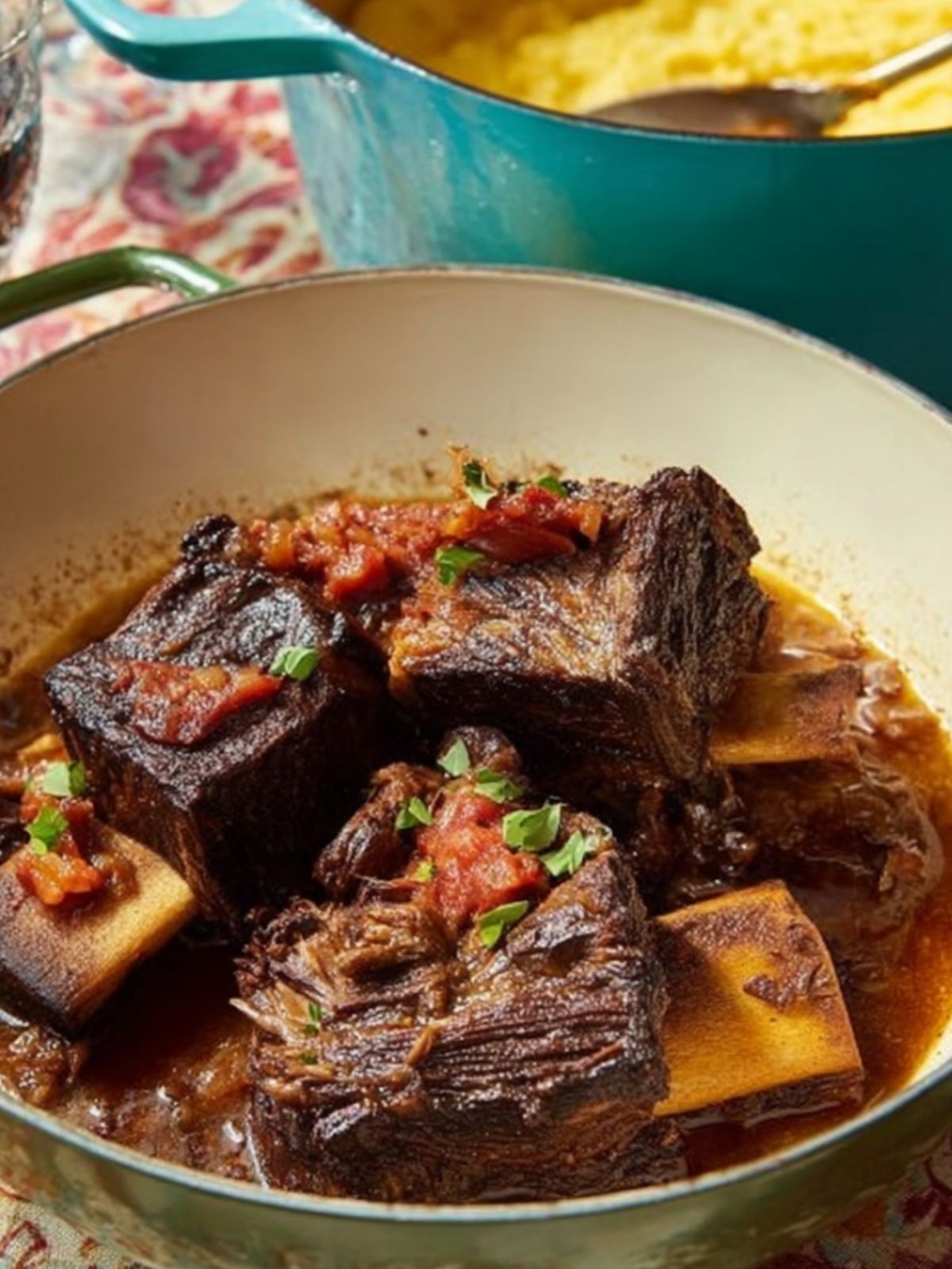 Lambic-Braised Beef Short Ribs with Red Cabbage