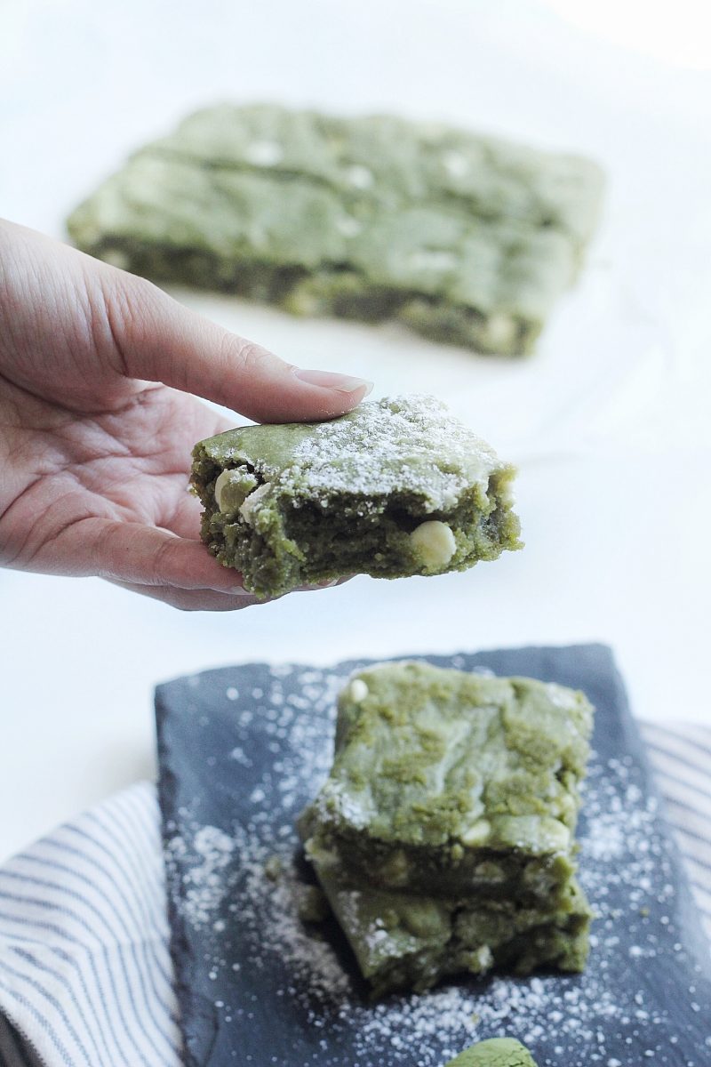 Matcha Brownie with White Chocolate