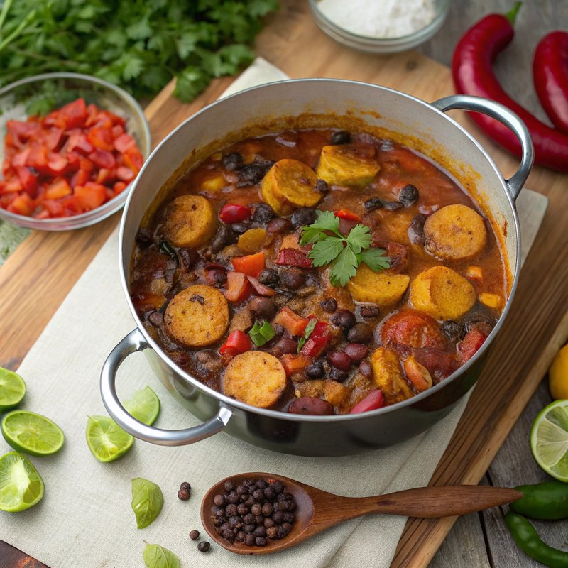Spiced Bean and Plantain Stew