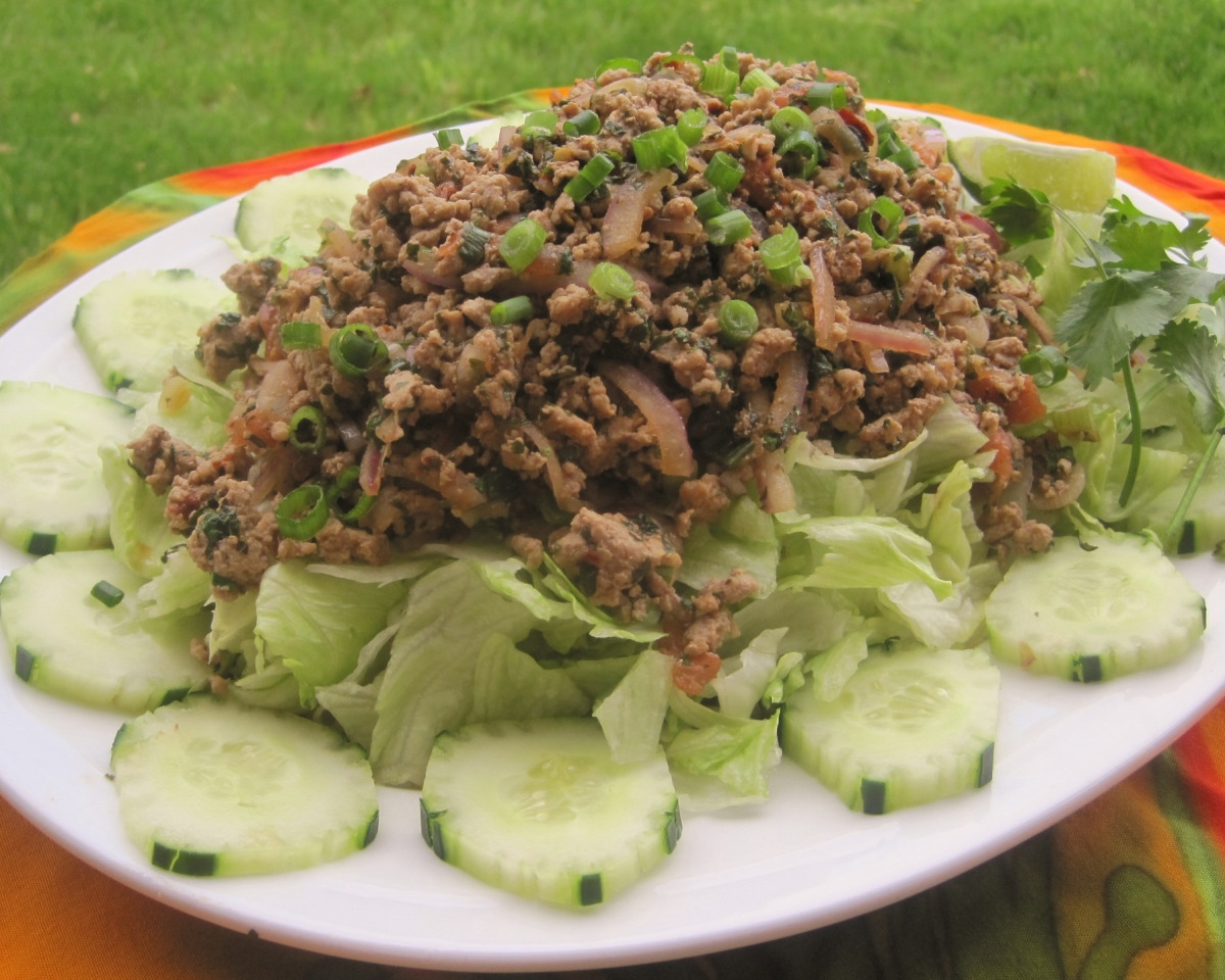 Lao Larb with Minced Pork and Fresh Herbs