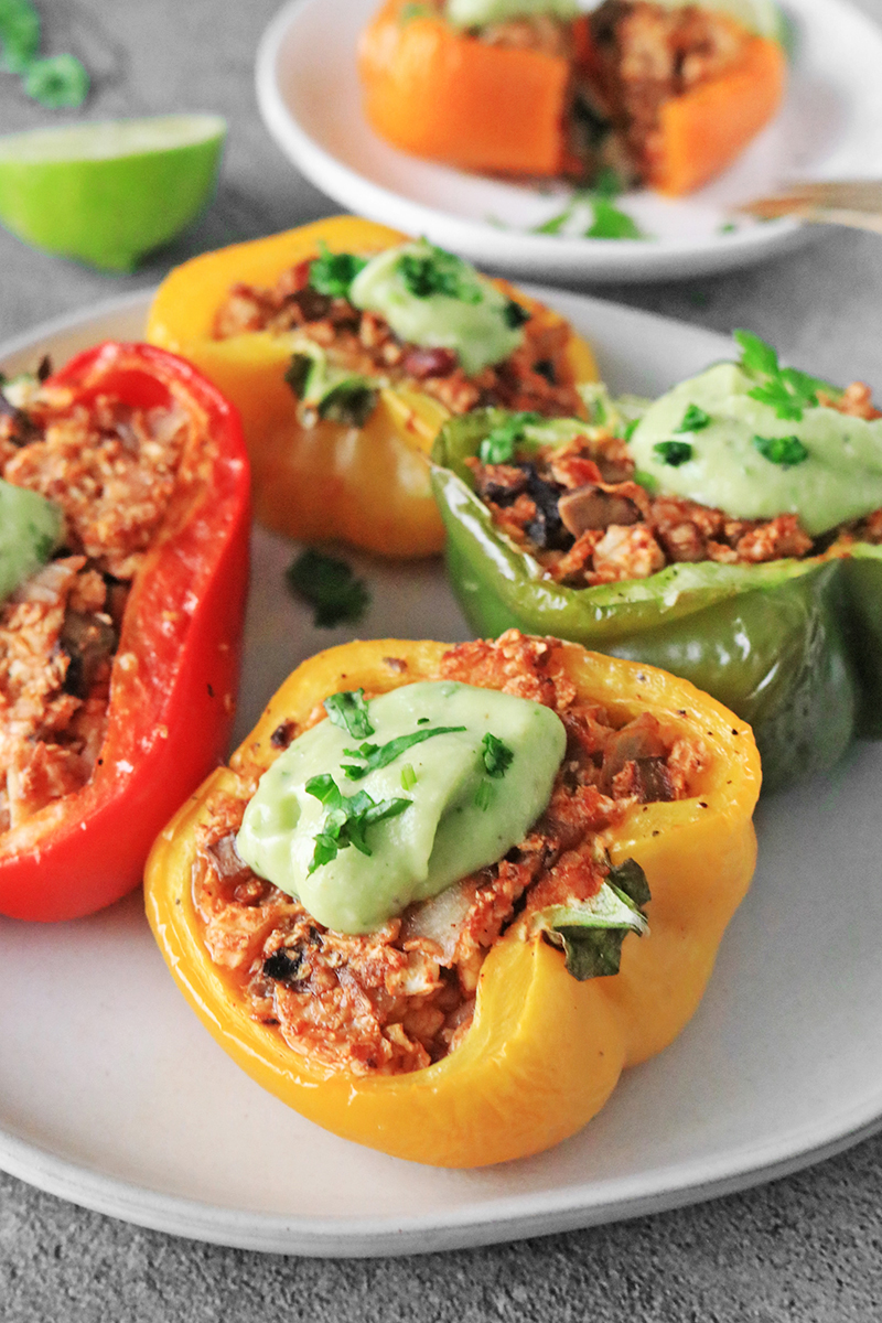 Cauliflower Rice-Stuffed Bell Peppers with Jalapeño