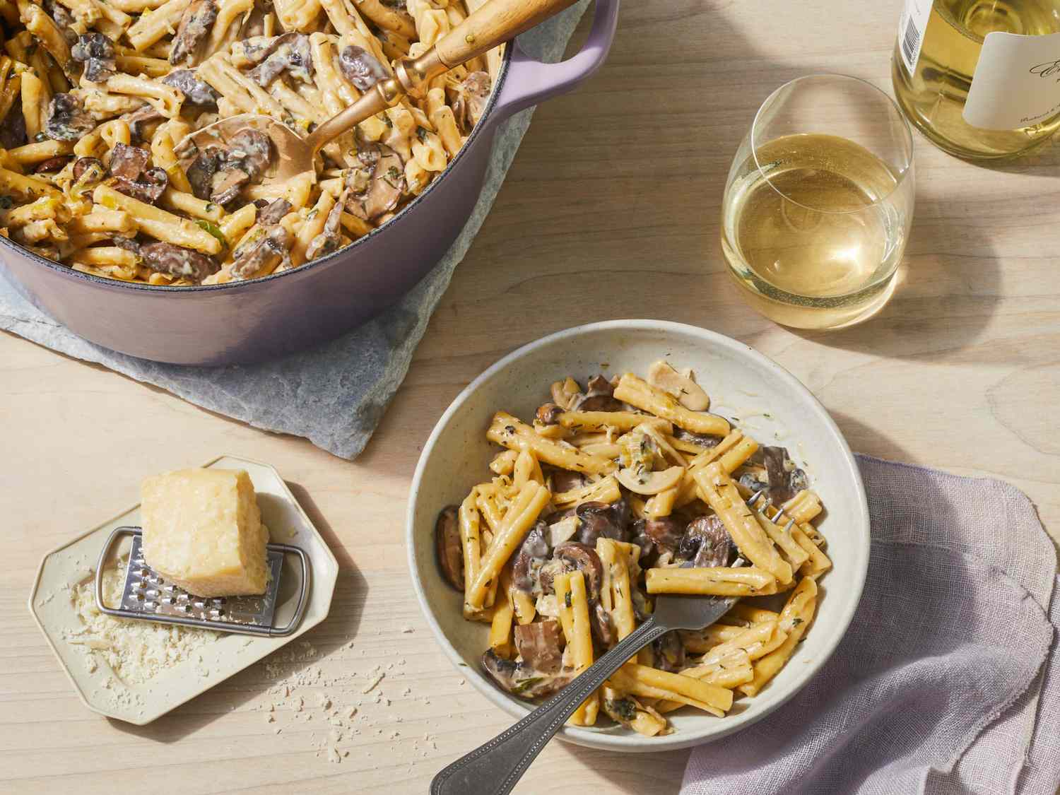 Sautéed Mushroom Pasta with White Wine