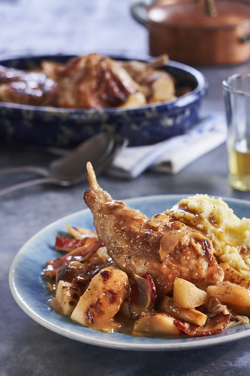 Brugse Zot-Braised Rabbit with Root Vegetables