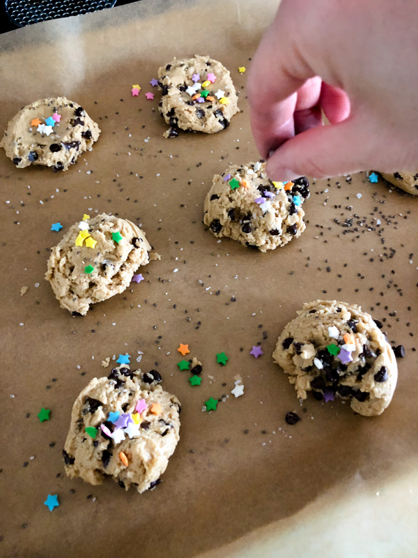 Rainbow Sprinkle Cookie Dough Bites