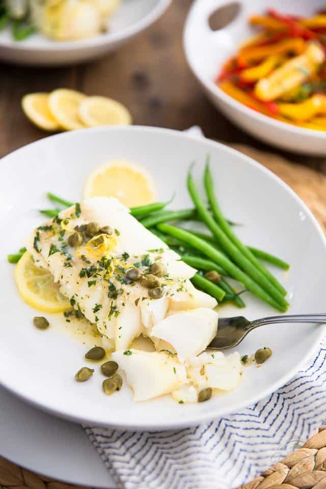 Baked Cod with Lemon-Caper Sauce
