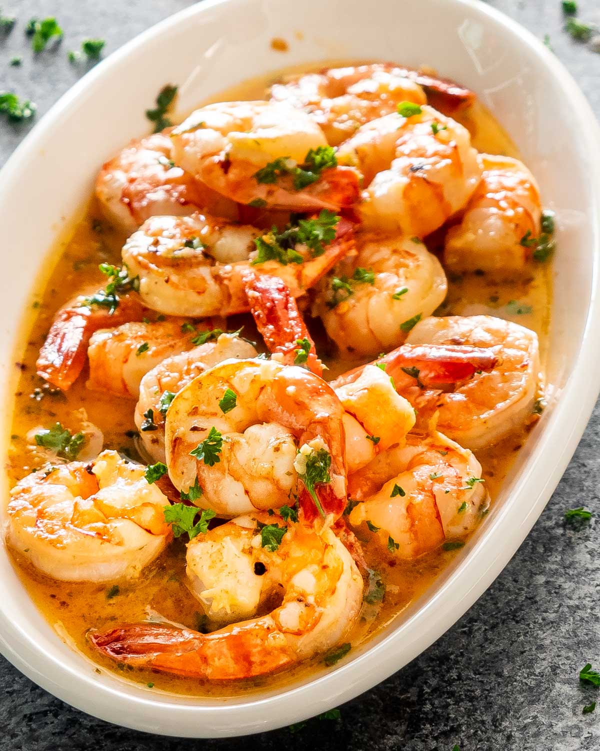 Half-Shell Shrimp with Garlic Butter