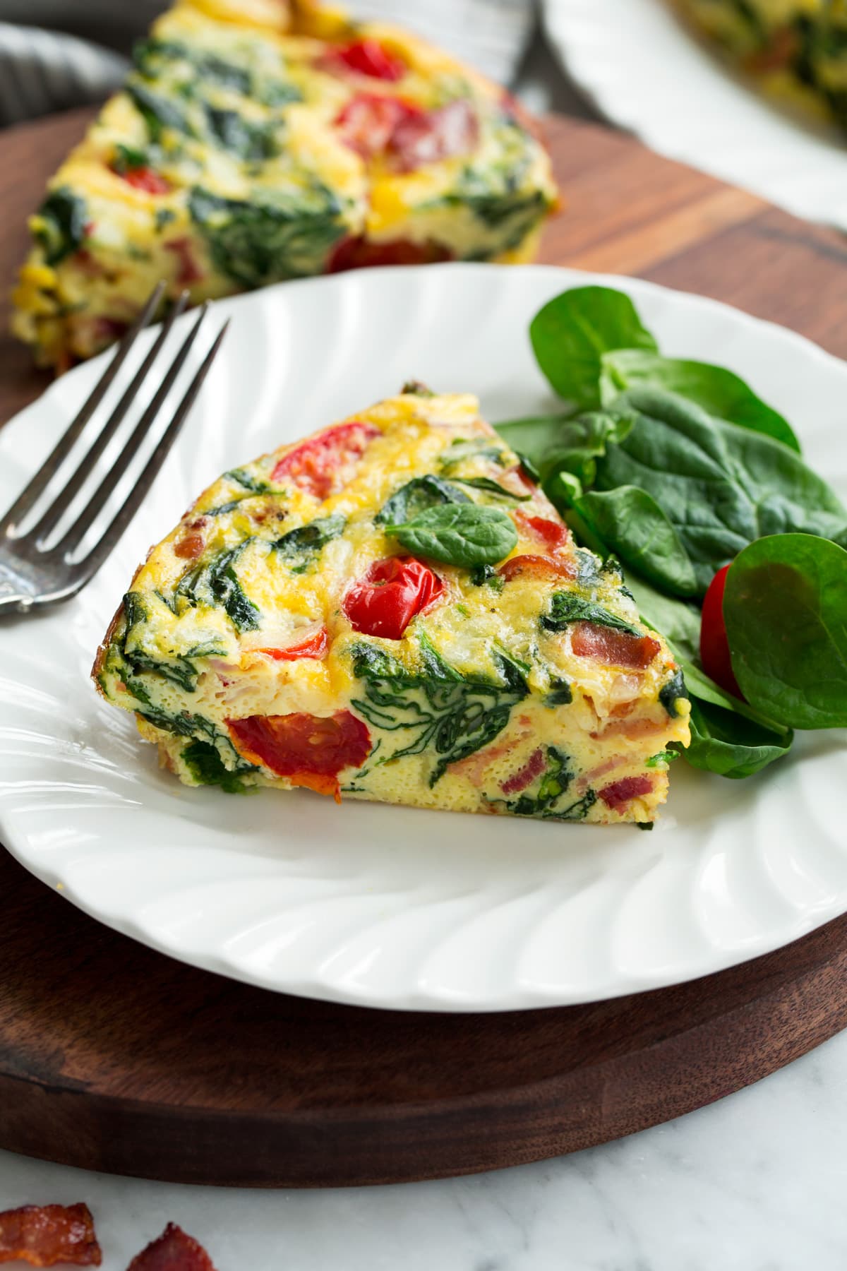 Spinach and Mushroom Cheddar Frittata