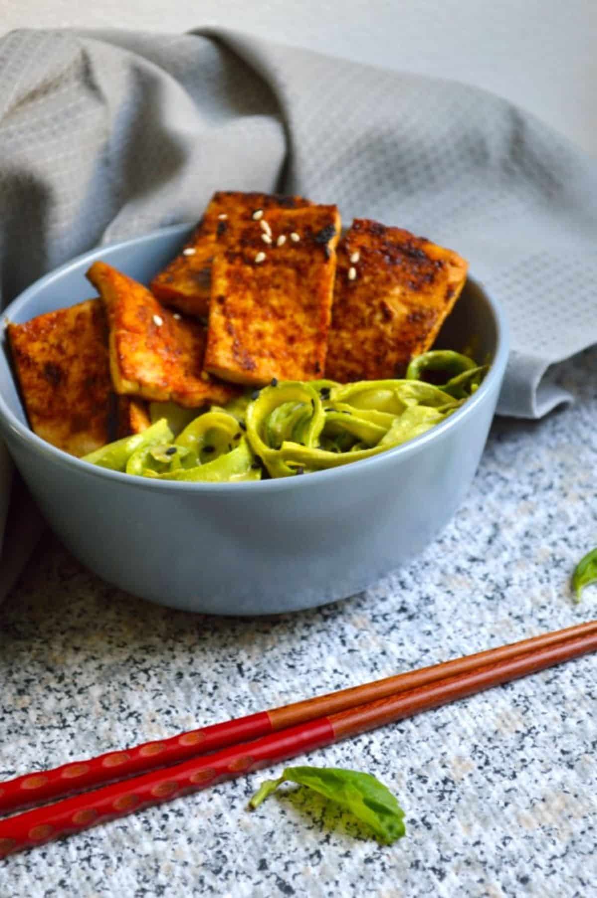 Soy-Ginger Pan-Fried Tofu with Sesame Seeds