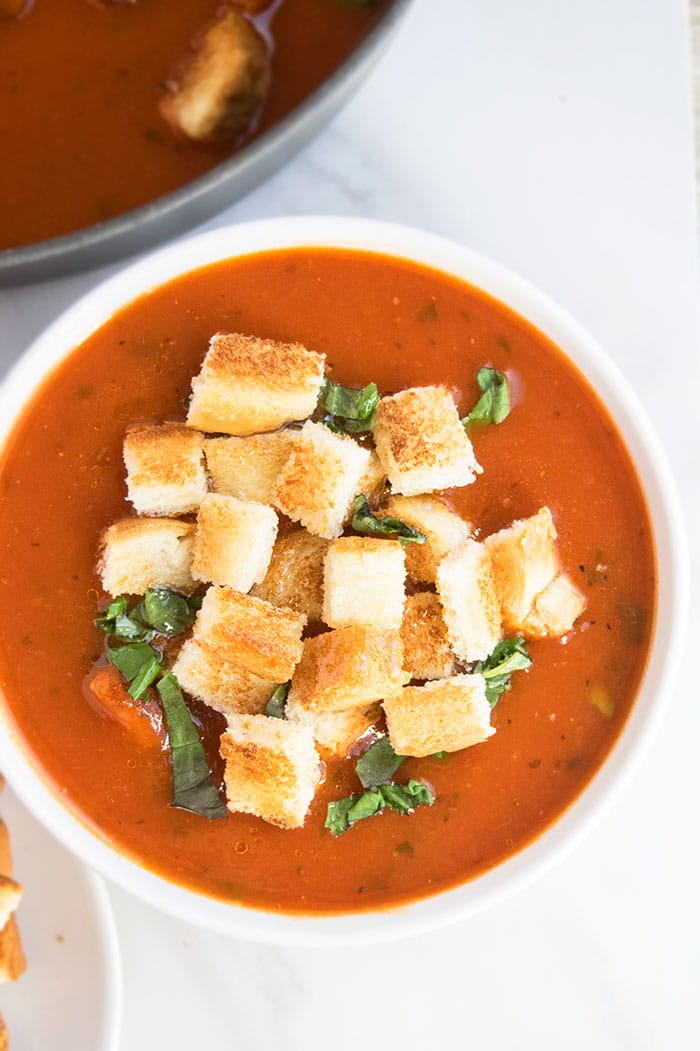 One-Pot Tomato Basil Soup with Fresh Herbs