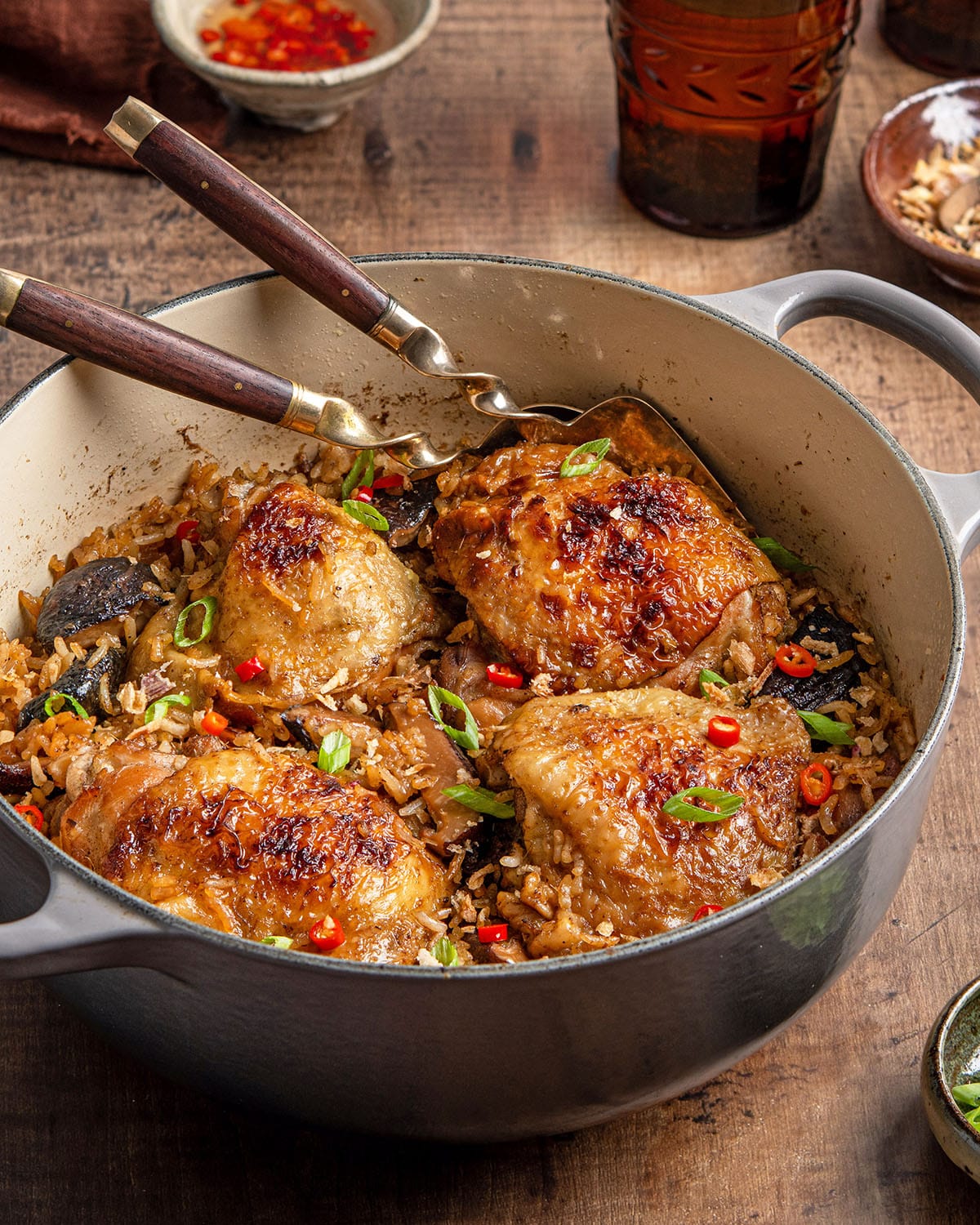 One-Pot Coconut Lemongrass Chicken with Rice Noodles