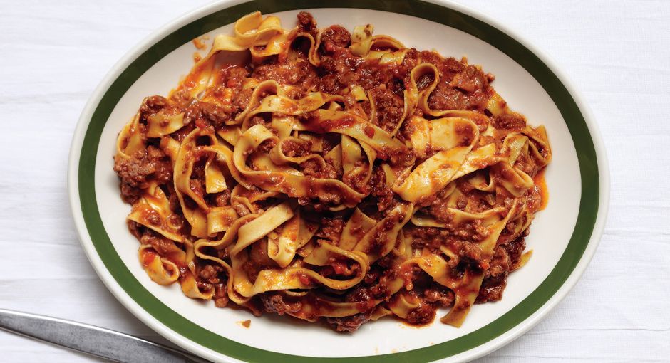 Traditional Italian Bolognese Ragù with Egg Noodles
