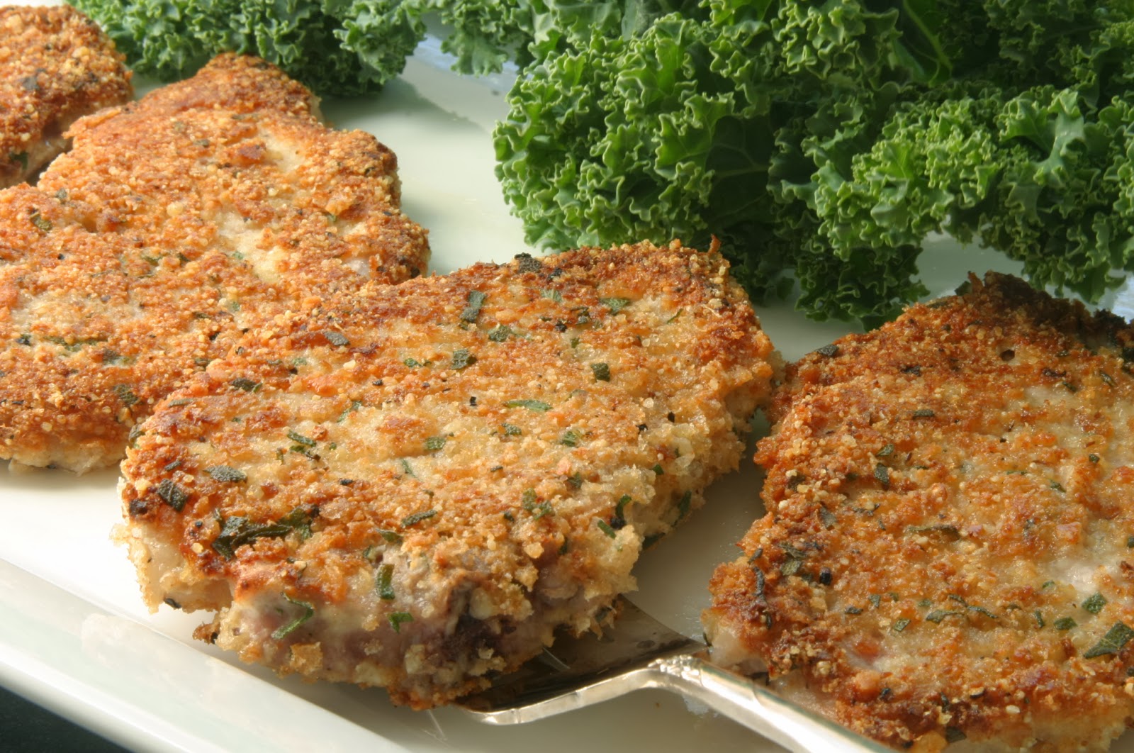 Avocado-Crusted Pork Chops with Sage