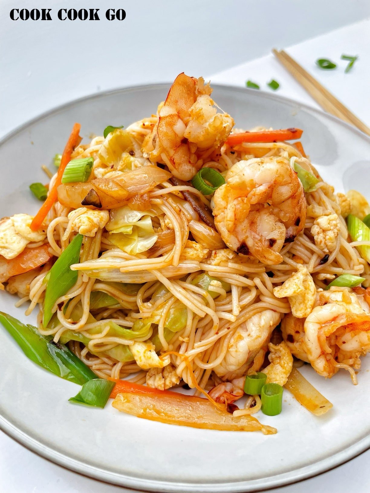 Soy-Ginger Rice Noodle Stir-Fry with Shrimp