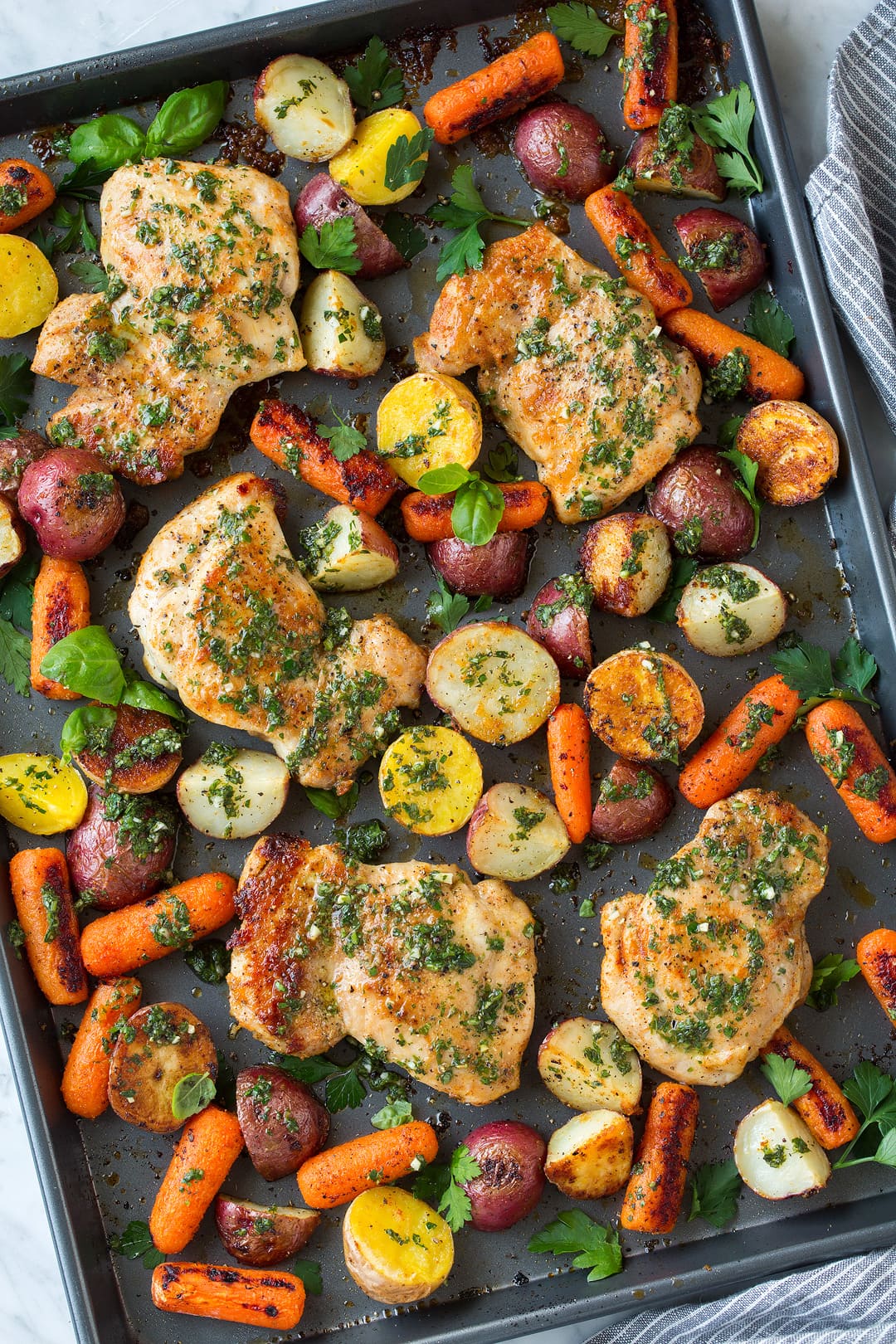 Sheet Pan Garlic-Herb Chicken with Roasted Vegetables