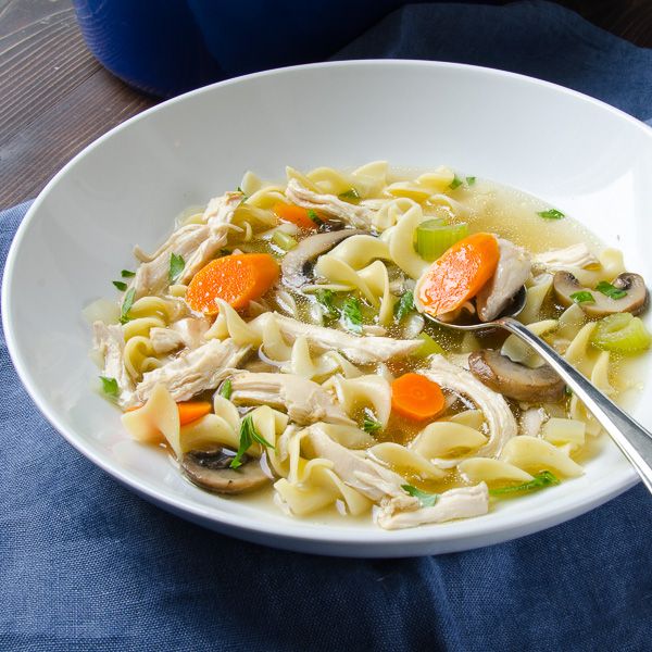 Hearty Chicken and Mushroom Soup with Noodles
