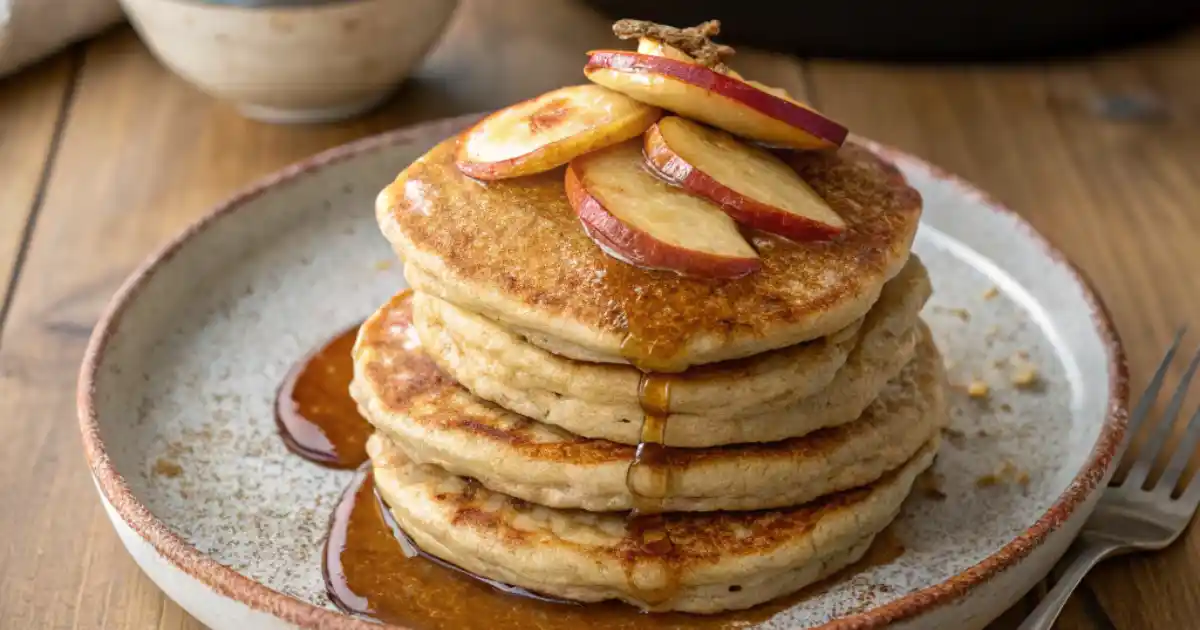 Apple-Oat Pancakes with Cinnamon Compote