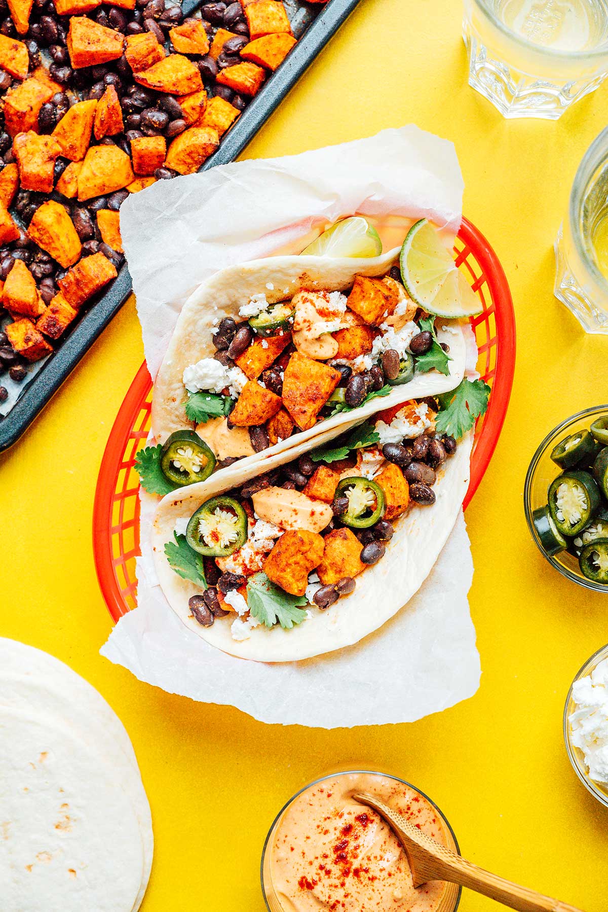 Chipotle-Roasted Sweet Potato and Black Bean Tacos