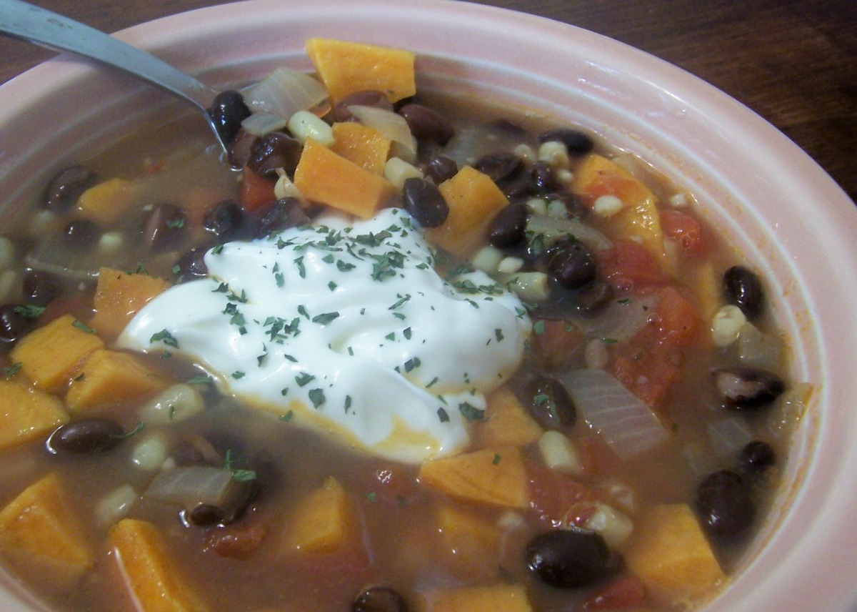 Half-Baked Sweet Potato and Black Bean Soup