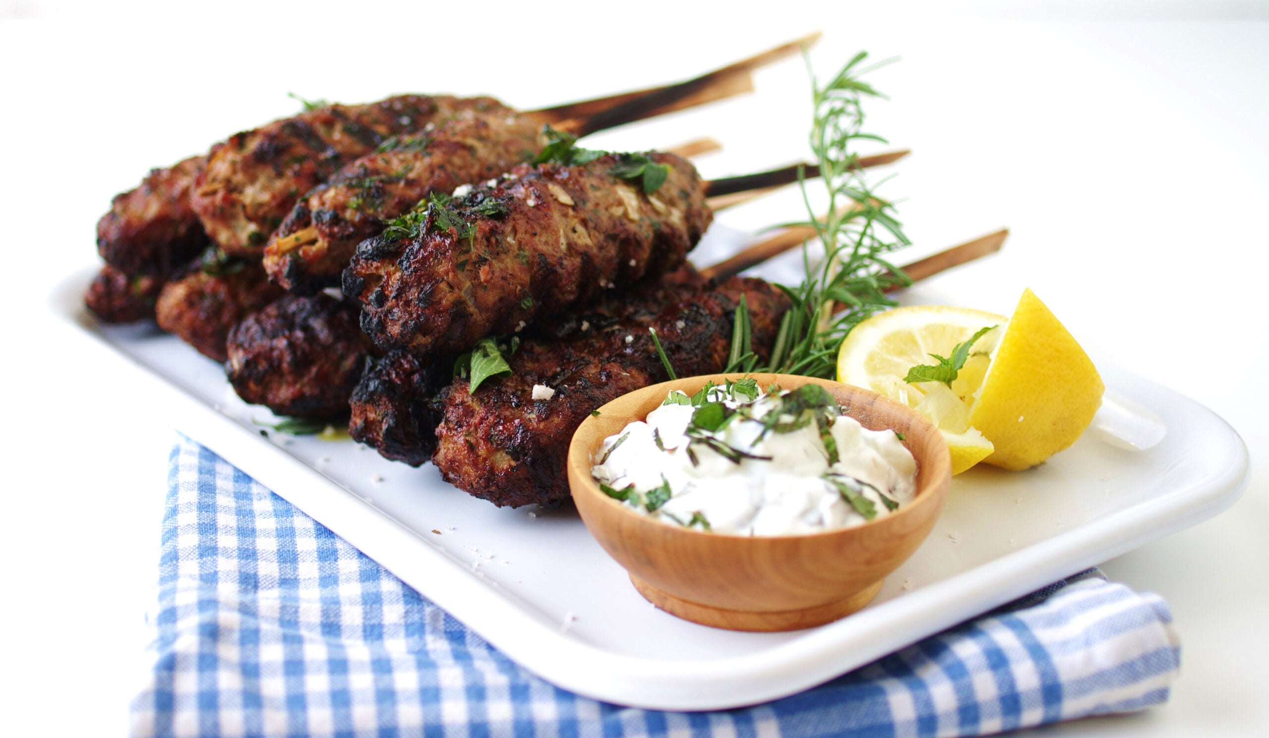 Spring Lamb Kebabs with Tzatziki Sauce