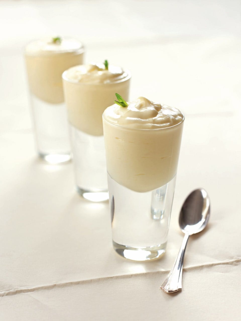 Whipped White Chocolate Mousse with Fresh Mint
