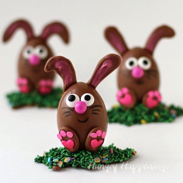 Chocolate Easter Bunnies with Hazelnut Filling