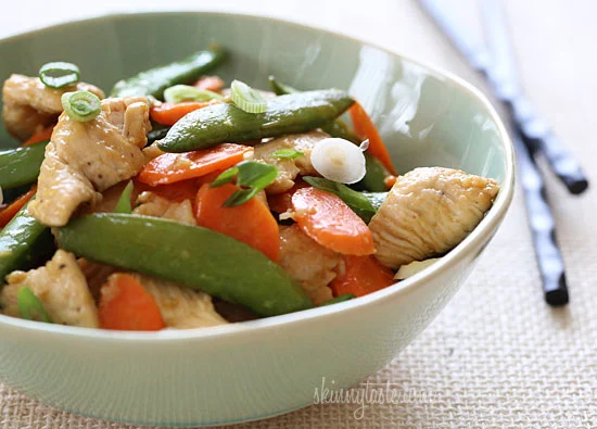 Stir-Fried Chicken with Snap Peas and Carrots