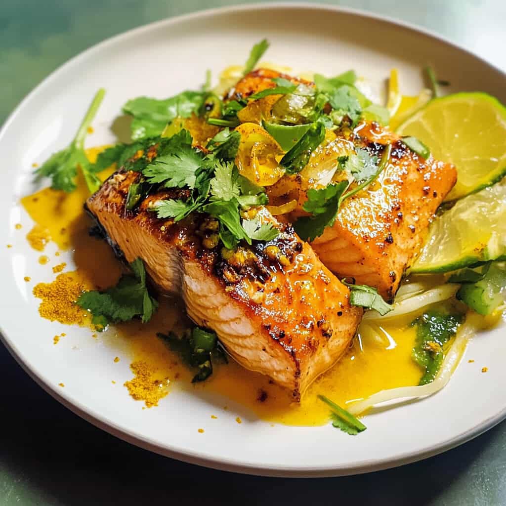 Pan-Seared Turmeric-Ginger Salmon with Lemon