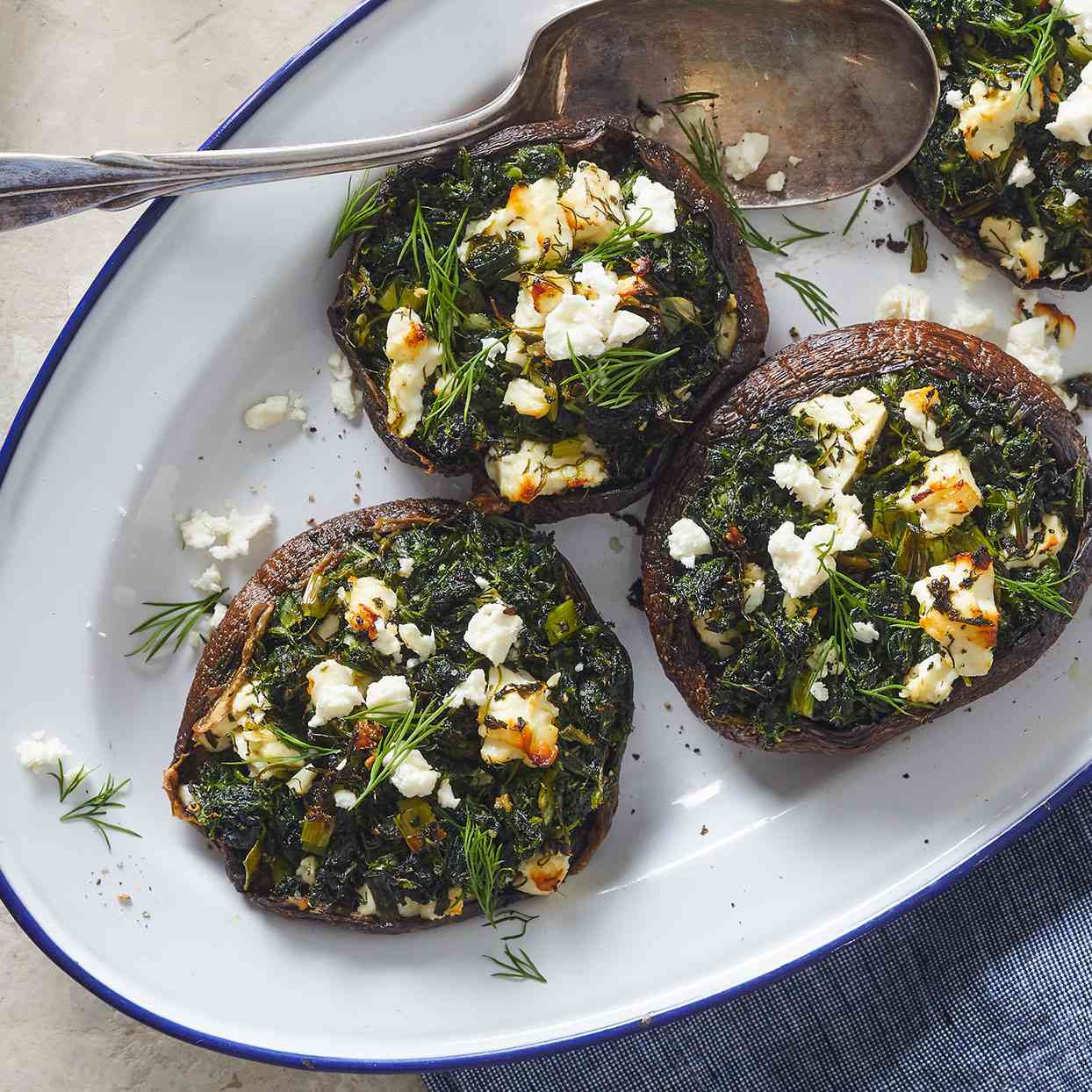 Kale and Feta Stuffed Portobellos
