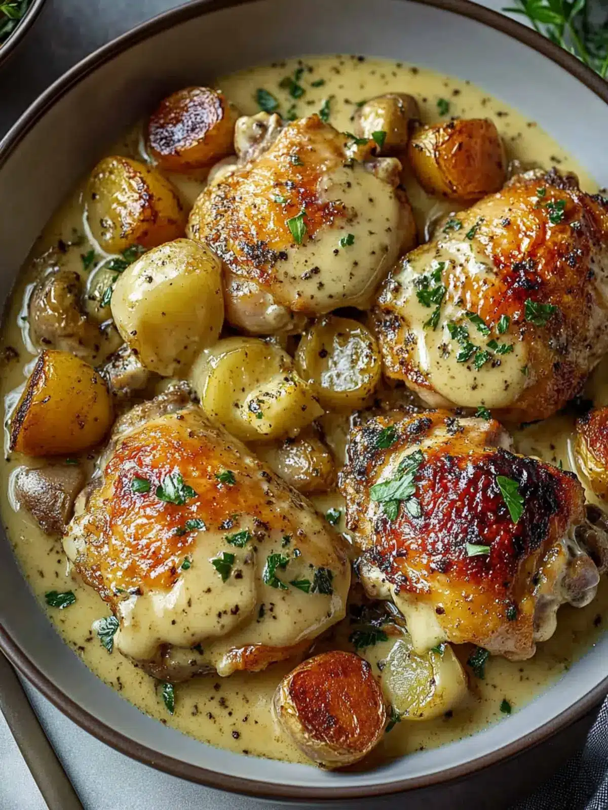Baked Dijon Chicken Thighs with Roasted Carrots