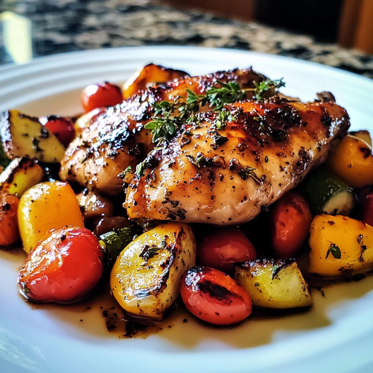 Honey-Glazed Balsamic Chicken with Roasted Vegetables