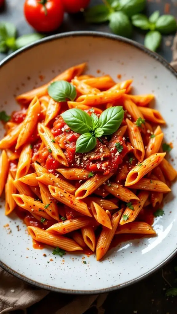 Arrabbiata Pasta with Fresh Basil