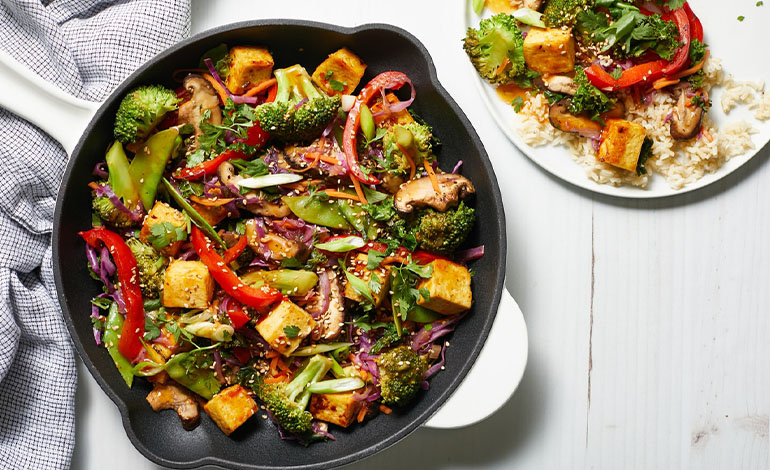 Blue Gear Stir-Fry with Tofu and Vegetables