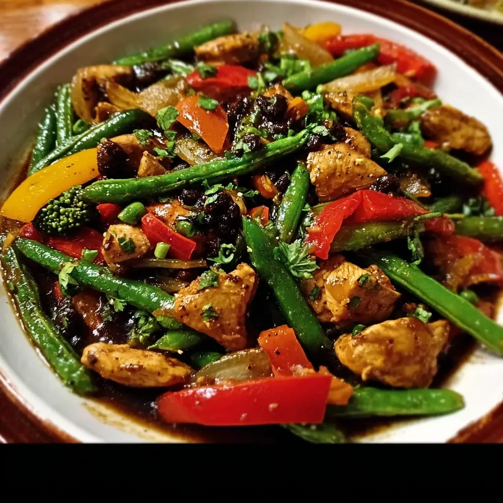 Black Bean Chicken Stir-Fry with Dried Chilies