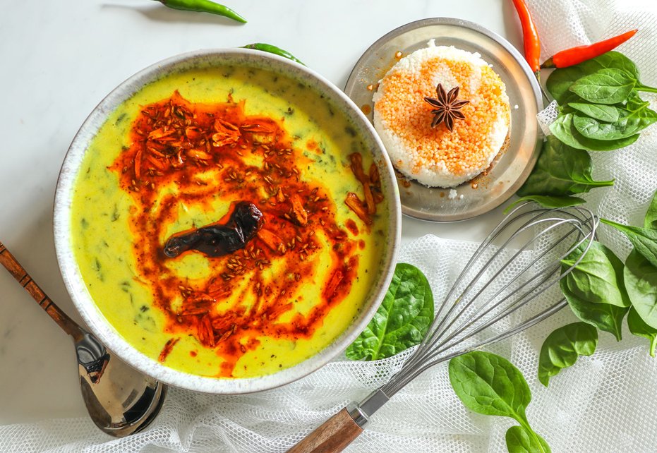 Yogurt-Based Besan Kadhi with Curry Leaves
