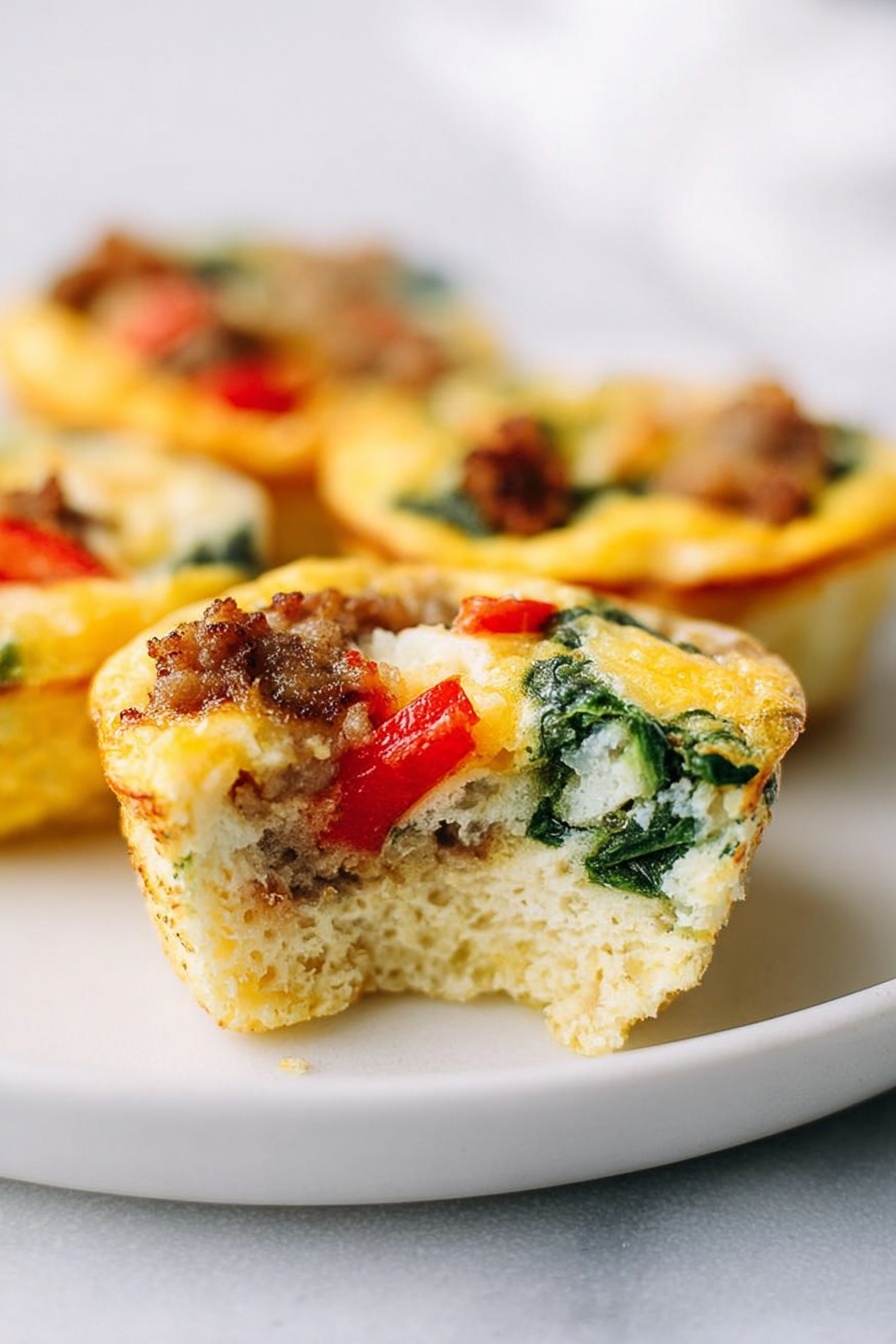 Baked Sausage Spinach Egg Cups
