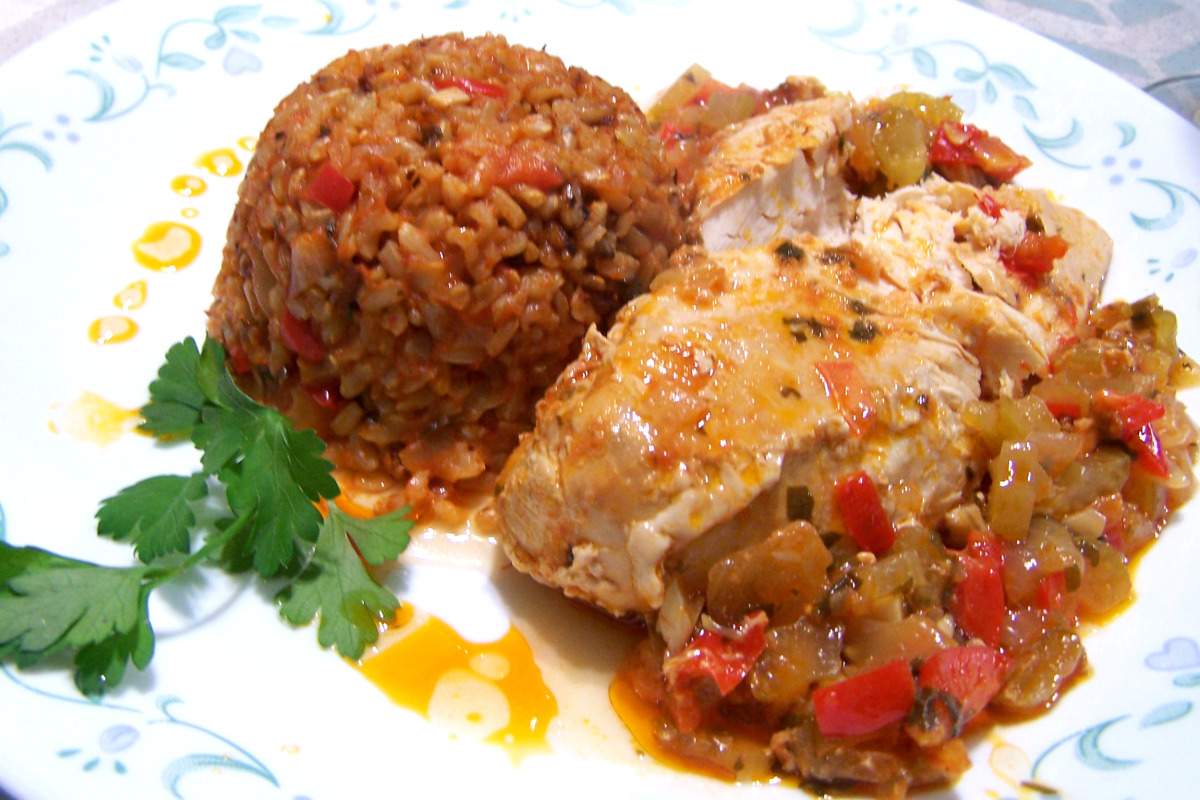 Sautéed Chicken and Rice with Homemade Sofrito