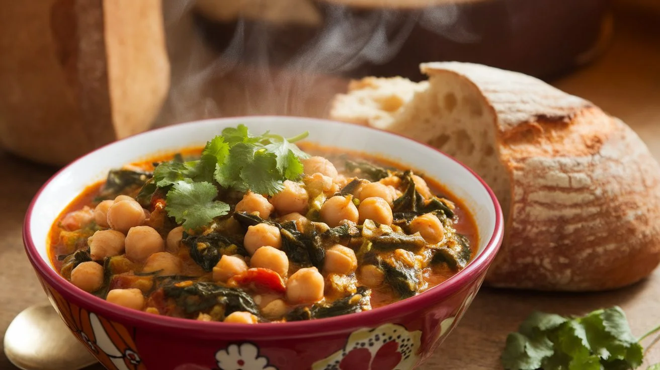 Cumin-Spiced Chickpea Stew with Spinach