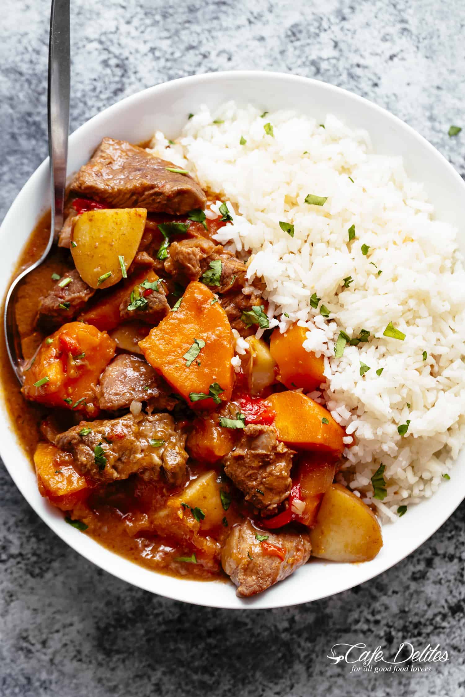 Slow Cooker Cumin-Spiced Beef and Sweet Potato Stew