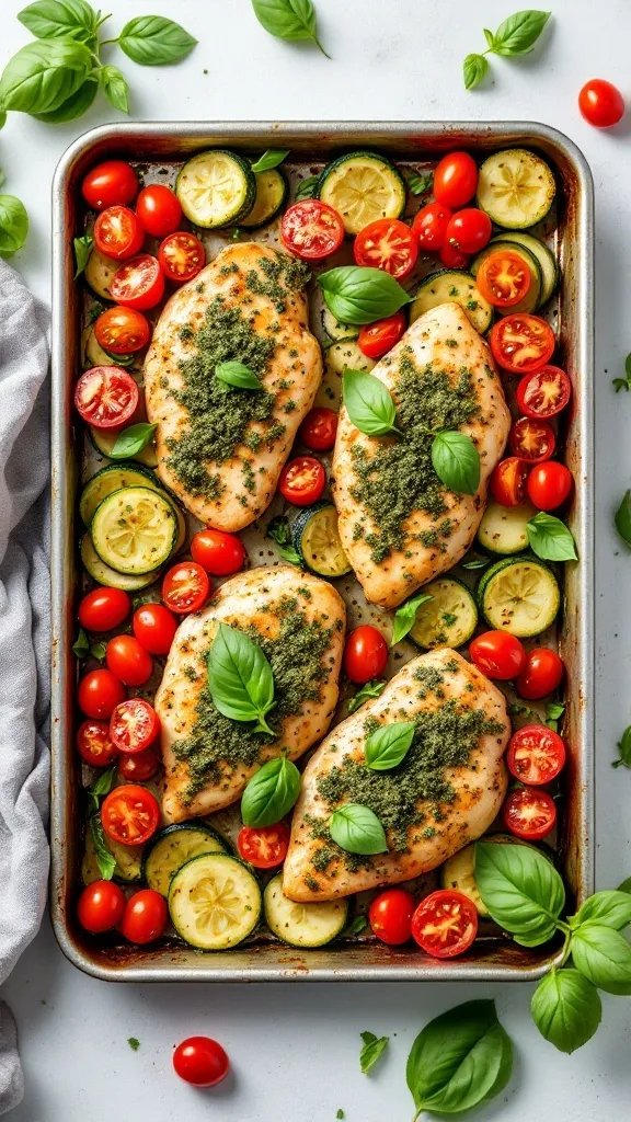 Sheet Pan Lemon-Garlic Chicken with Cherry Tomatoes and Zucchini