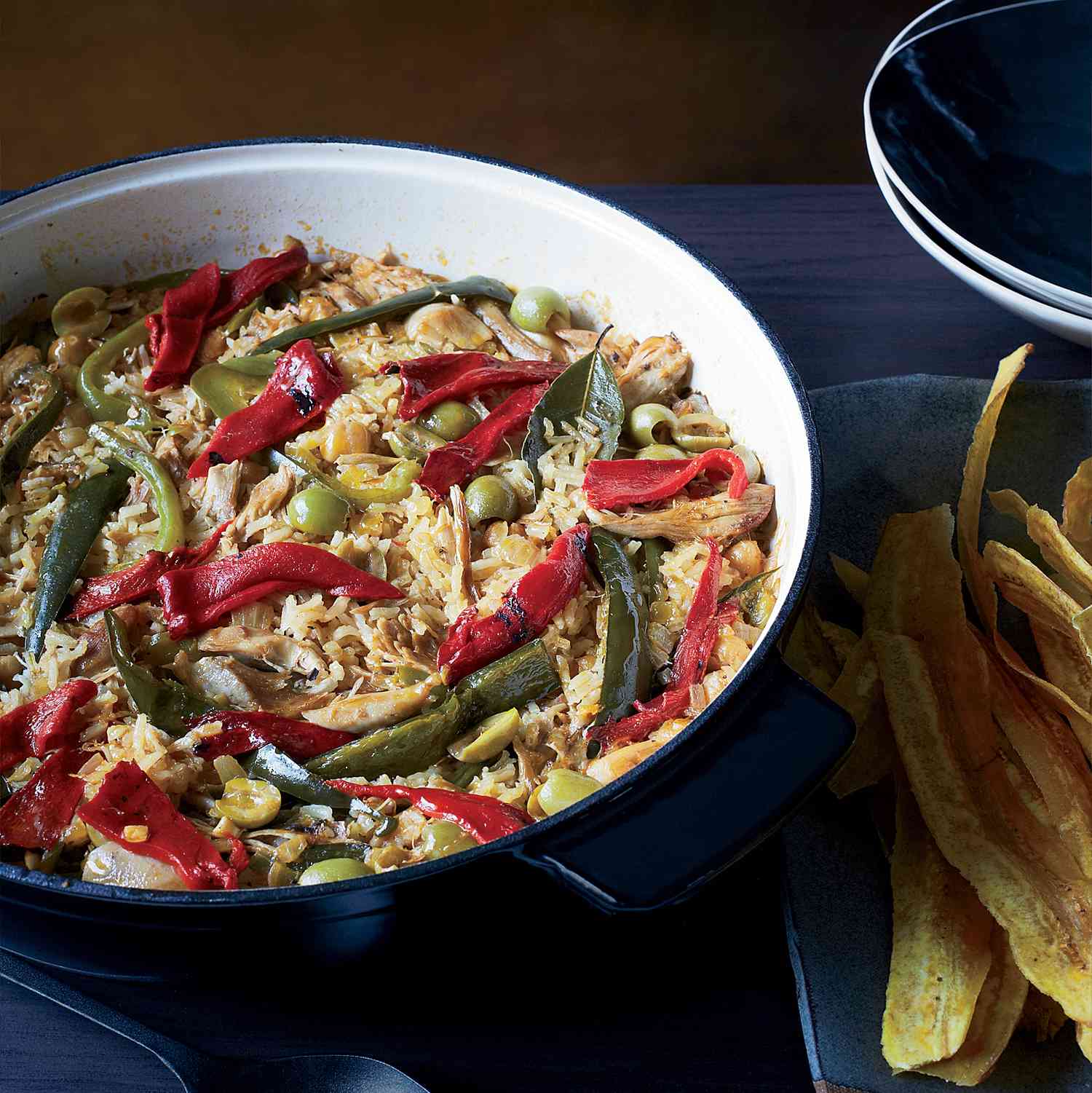 One-Pot Arroz con Pollo with Bell Peppers and Cilantro