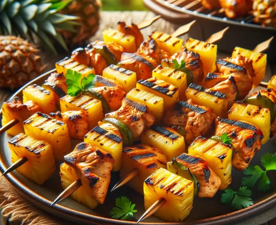Grilled Pineapple-Cilantro Chicken Skewers