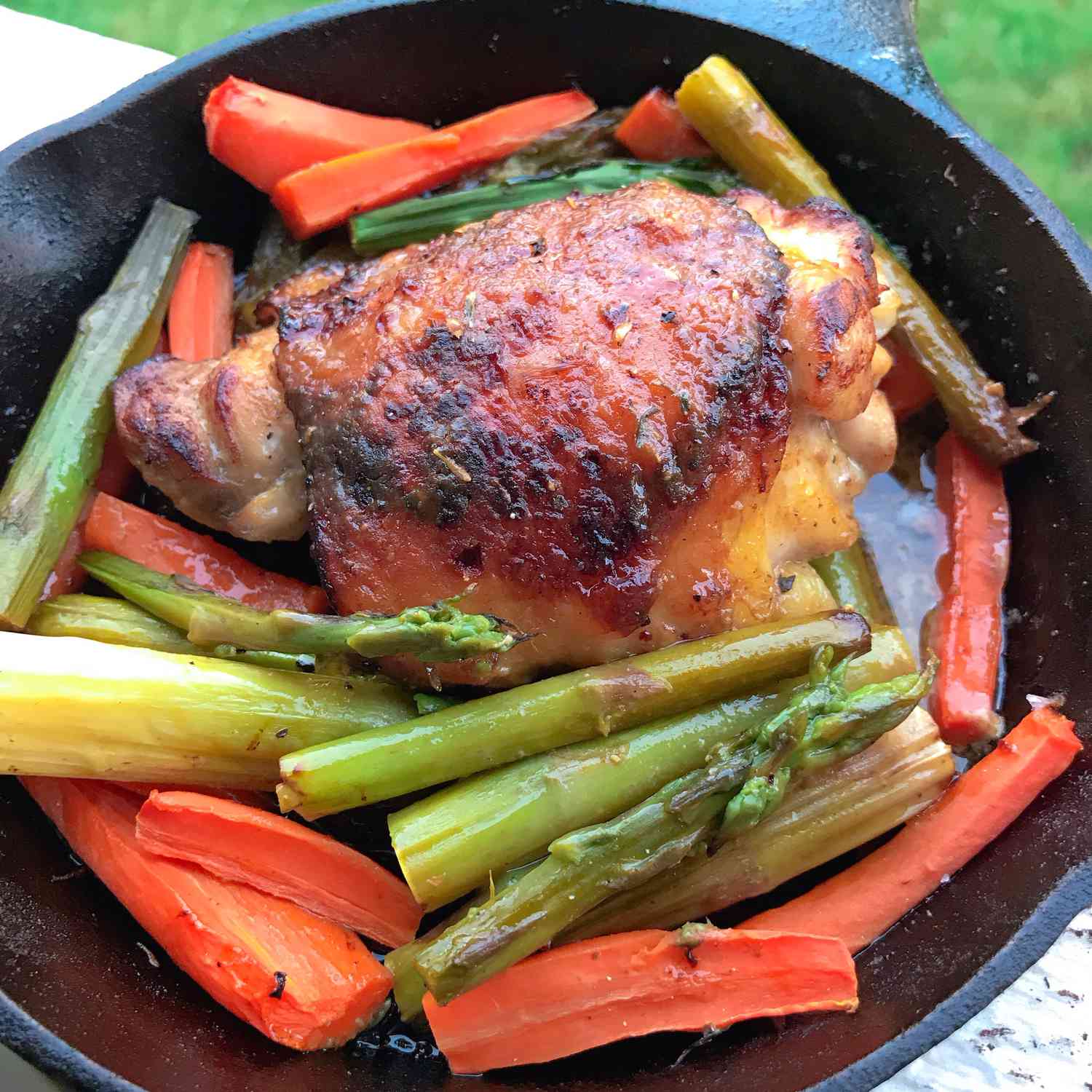 Honey-Mustard Glazed Chicken Thighs with Roasted Root Vegetables